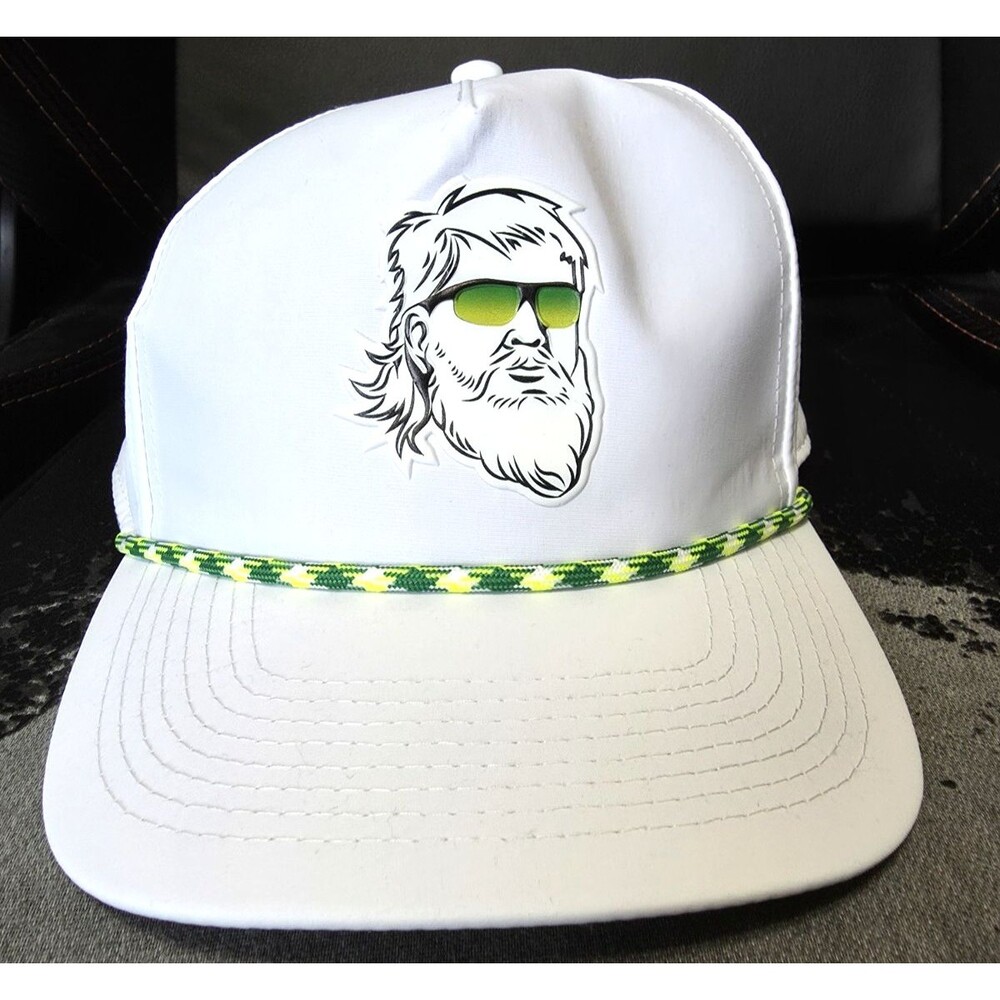 John Daly PGA Hat Embroidered Face Graphic Signature Rope Cap